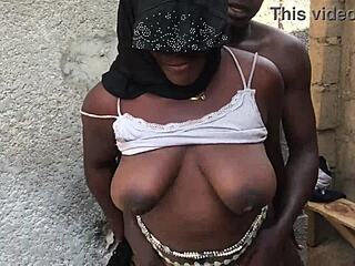 Big ass ebony babe gets oiled and creampied by huge black cock