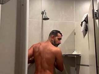 Gym Shower Time with Red Thong