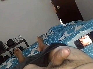 Mom's friend spies on my masturbation