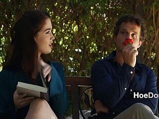 Outdoor hardcore fucking turns rough and romantic for cute evelyn claire