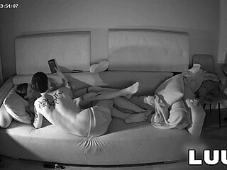 Luuv's First Pussy Licking Scene on Home Webcam with Brunette Teen Girlfriend!