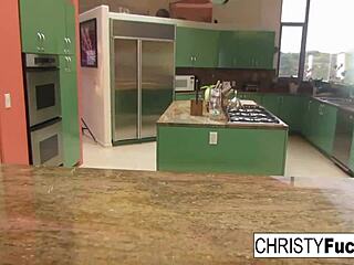 I Feel So Aroused As Hot Christy Mack Touches Her Amazing Tits And Wet Pussy On Kitchen Counter