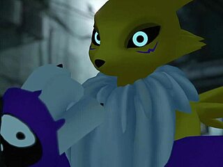 Renamon gets absolutely railed in this furry outdoor public adventure!