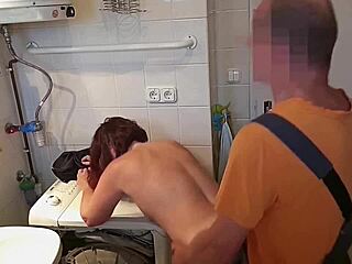 Sexy Mature Wife Gets Fucked By Washing Machine Repairman! While Husband Sleeps Unsuspecting Hubby Wakes Up And Fucks Wife Too