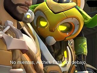 Waarom ziet Orisa er zo geil uit met zaad op haar tieten?