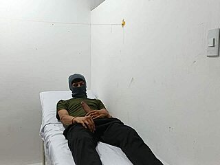 hey, this kinky doctor jerks his cock right in the office alone