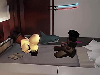 This submissive whore loves taking that big black cock in her big ass on Roblox condo.