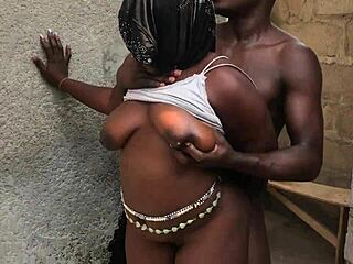 Big ass ebony babe gets oiled and creampied by huge black cock