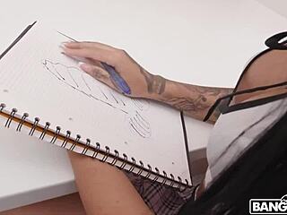 Hot step mom wakes young stepson for naughty taboo fuck in bed