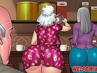 I feel pops fucking two old women with big asses in hentai comic