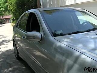 Mofozo com blonde amateur takes cum load on big tits after blowjob and rough anal pounding