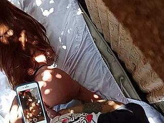 she begged to stop but he kept going until filling her face with cum in the shower using sex toy