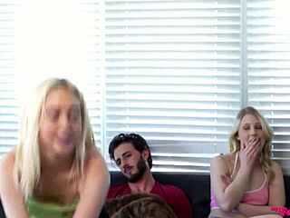 Lucky Dude Lucas Frost Fucks Adorable Skinny Teens Chloe Cherry and Lily Rader in Doggystyle and Missionary