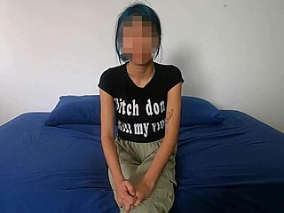 Adorable Latina Babysitter Tries First Time Casting with Cute Blowjob Cowgirl Riding and Facial Cumshot in Pov