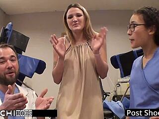 alexandria riley, the strict nurse, blindfolds her human guinea pig patient. she forces intense hitachi vibrator orgasms with squirting and moaning in this behind-the-scenes hospital fetish solo.