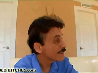 Fat Blonde Wife Gives Blowjob in Cuckold Femdom