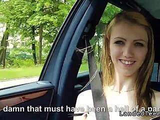 Заблудшая тинка 18+ оттрахана на капоте на улице POV