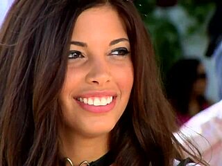 Horny Brunette Babe in Fishnets Gets Quick Fuck with Natural Tits Bouncing