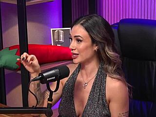 the redhead milf dominates as bdsm queen in latex corset. she teases with striptease and pussy licking at wild party!