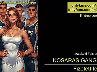 Hungarian gangbang with basketball team in erotic roleplay session