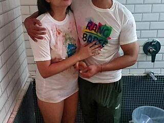 Holi Special Bro Fucks Saara Anal Hard During Her Friends' Festival Play