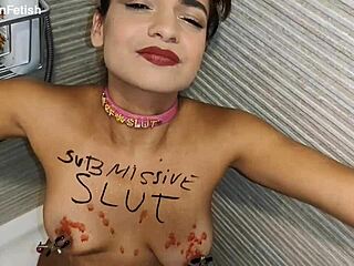 Ana spears submissive girl bdsm golden shower bodywritting