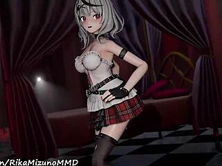 Violet Sky Sexy Dance - Chloe Sakamata Anime Girl 3D Virtual Youtuber MMD-R18 HMV Music