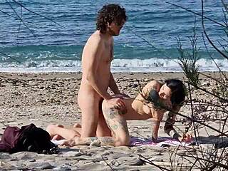 Beach sex between passionate lovers with female squirting orgasms caught on telephoto lens
