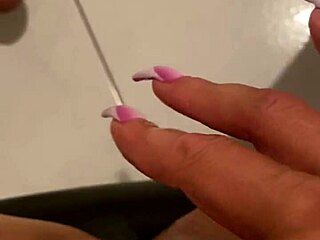 masturbating while parents are at home in bed with blonde wife lingerie and small tits