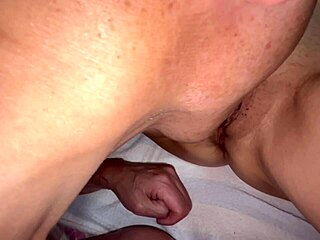 Amateur Asian Teen's Pink Shaved Pussy Licked in Close-Up Homemade Couple Action