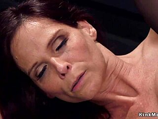 milf trainee gets tied up for rough anal fucking and deep creampie in bizarre bdsm session