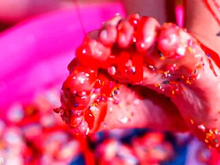 blonde goddess dominates brunette with feet licking, choking, deepthroat gagging, and messy spitting in femdom fetish