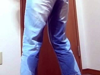 girl wets jeans while brother hogs the bathroom