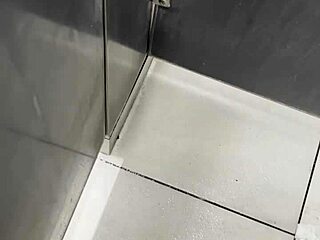 Feeling so aroused and beautiful as a skinny Latina masturbating solo in the gym bathroom screaming with pleasure