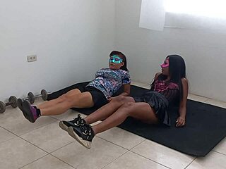 Do Latin Step Sisters Show Off Sensual Buttocks and Wet Vaginas in Sexy Aerobics?