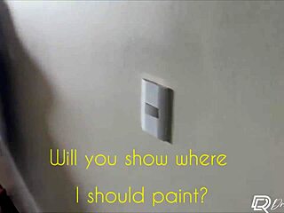 Morena gostosa lures the painter into intense bedroom action with blowjob, cowgirl riding, and creampie finish.