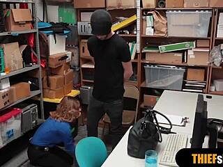 Hot Blonde Milf Security Guard Bent Over Doggystyle Fucking Rough With Burglar Guy