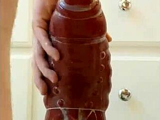 I slide XL Flint and Sleipnir inside with a condom for intense monster fun.