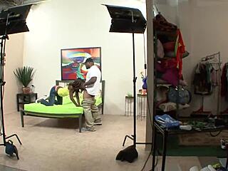 black threesome with milf in lingerie and stockings getting fucked by monster cock?