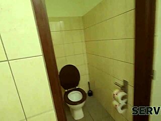 Provocative Serving up Czech shaved pussy sex on toilet reality