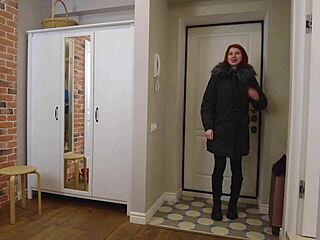 Redhead Teen Rides Step Daddy's Cock in Quickie Fuck