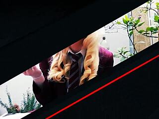 British Blonde Student Smoking JOI