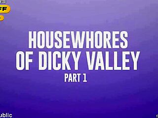 Housewhores of Dicky Valley kicks off with Emma Hix and Gianna Dior in steamy bedroom lesbian action.