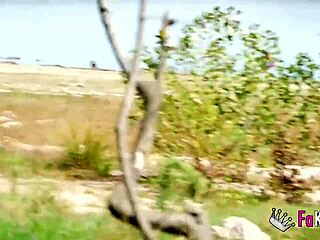 Briseida Myers feels the swamp heat turning her on for nudist outdoor quickie with rough fucking and petite brunette passion.