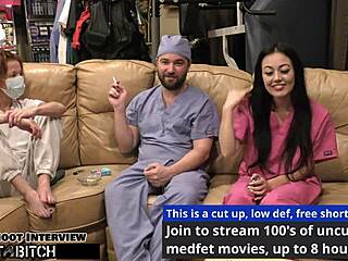Blaire Celeste becomes a nurse as her mouth gets blasted with huge cum load.
