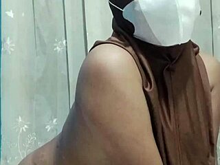 Hey beautiful hijab student, why masturbate with dildo when house is empty?