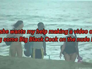 Filming Stefanie Mafra's interracial beach fuck