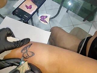 The guy got a tattoo on his latina girl in exchange for her big ass