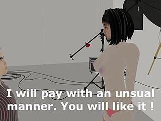 hey that chinese top model in red lingerie is fucking her photographer on sofa to pay for photos book