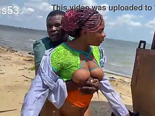 Asian Curvy Babe Squirting on Huge Monster Cock During Rough Beach Fuck